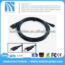 6FT 1.8M Micro HDMI Cable High Speed 3D with Ethernet, HDMI Male to Micro HDMI Male Type D 1080P